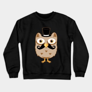 Mustache Owl Crewneck Sweatshirt